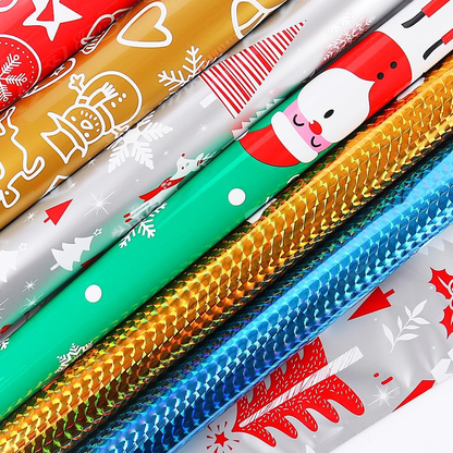 🔥Assorted Sizes 🎅30pcs Foil Drawstring Christmas Gift Bags