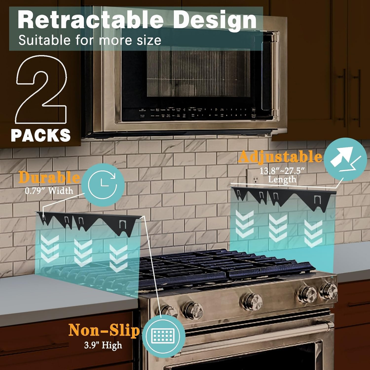 💥Hot Sale 💫2 Pack Stove Gap Filler Easy Retractable