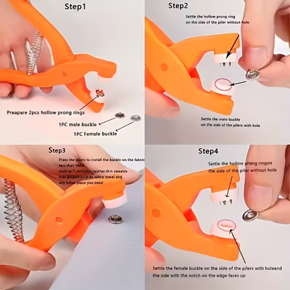 🥰201pcs Snap Fastener Kit ✨with Pliers & 50 Buttons
