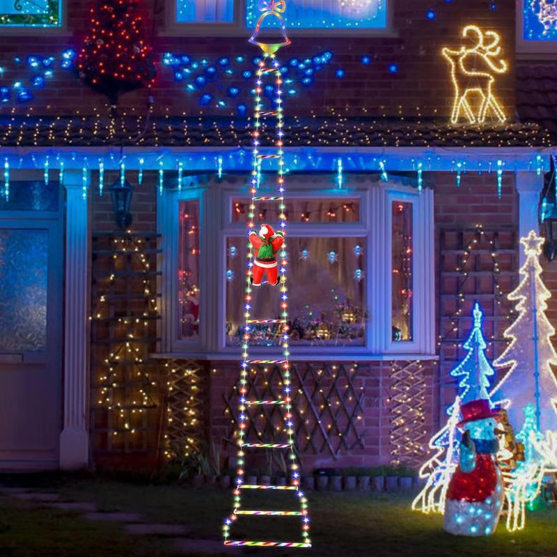 🎅✨ Christmas Santa Climbing Stairs Light 🌲🎁